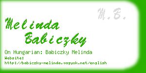 melinda babiczky business card